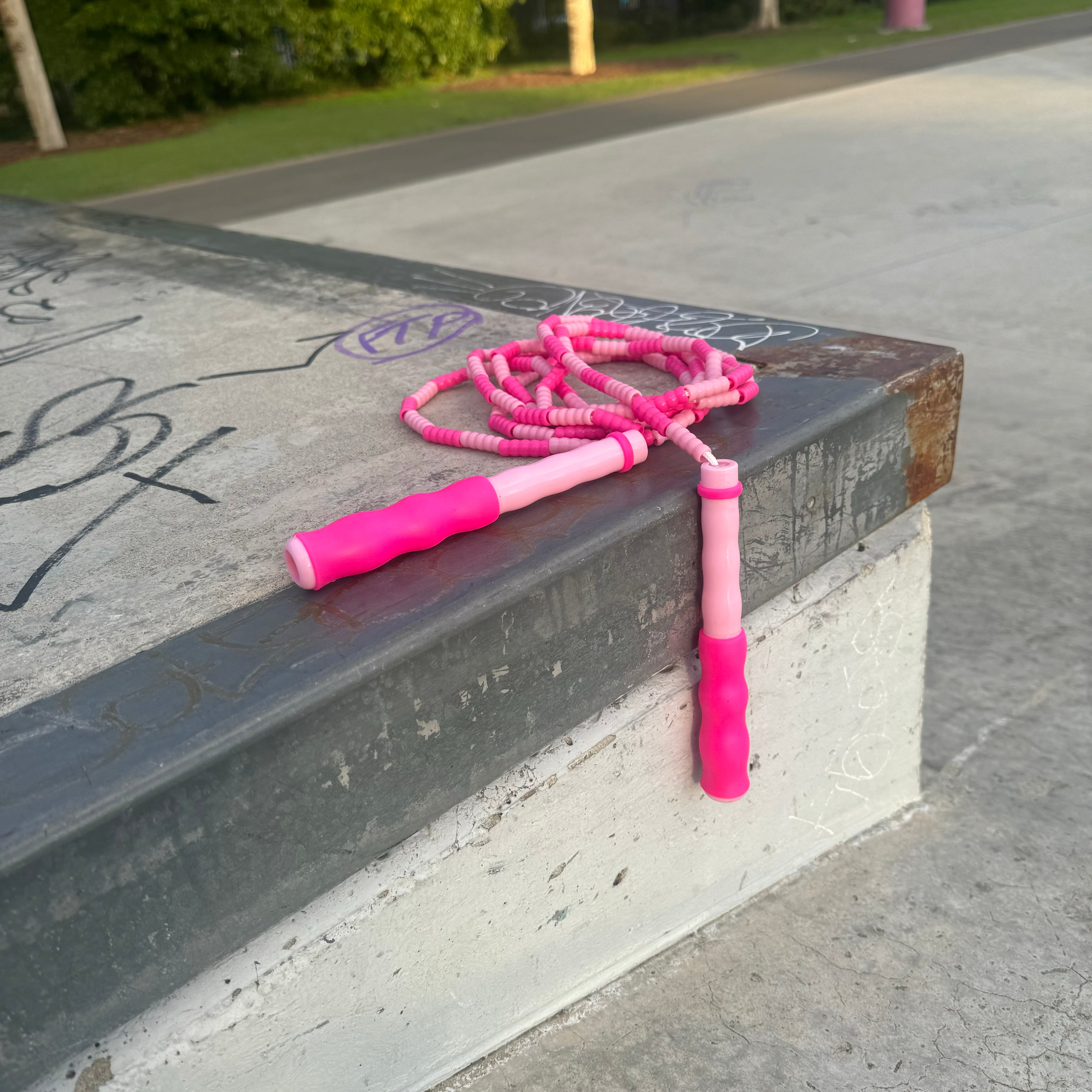 Pink on Pink - Soft Bead Skipping Rope – Glitter Sports